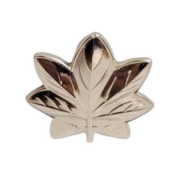 Sterling Silver Old Leaf Double Butterfly Clutch Back Military Uniform Pin E67 - Picture 3 of 7